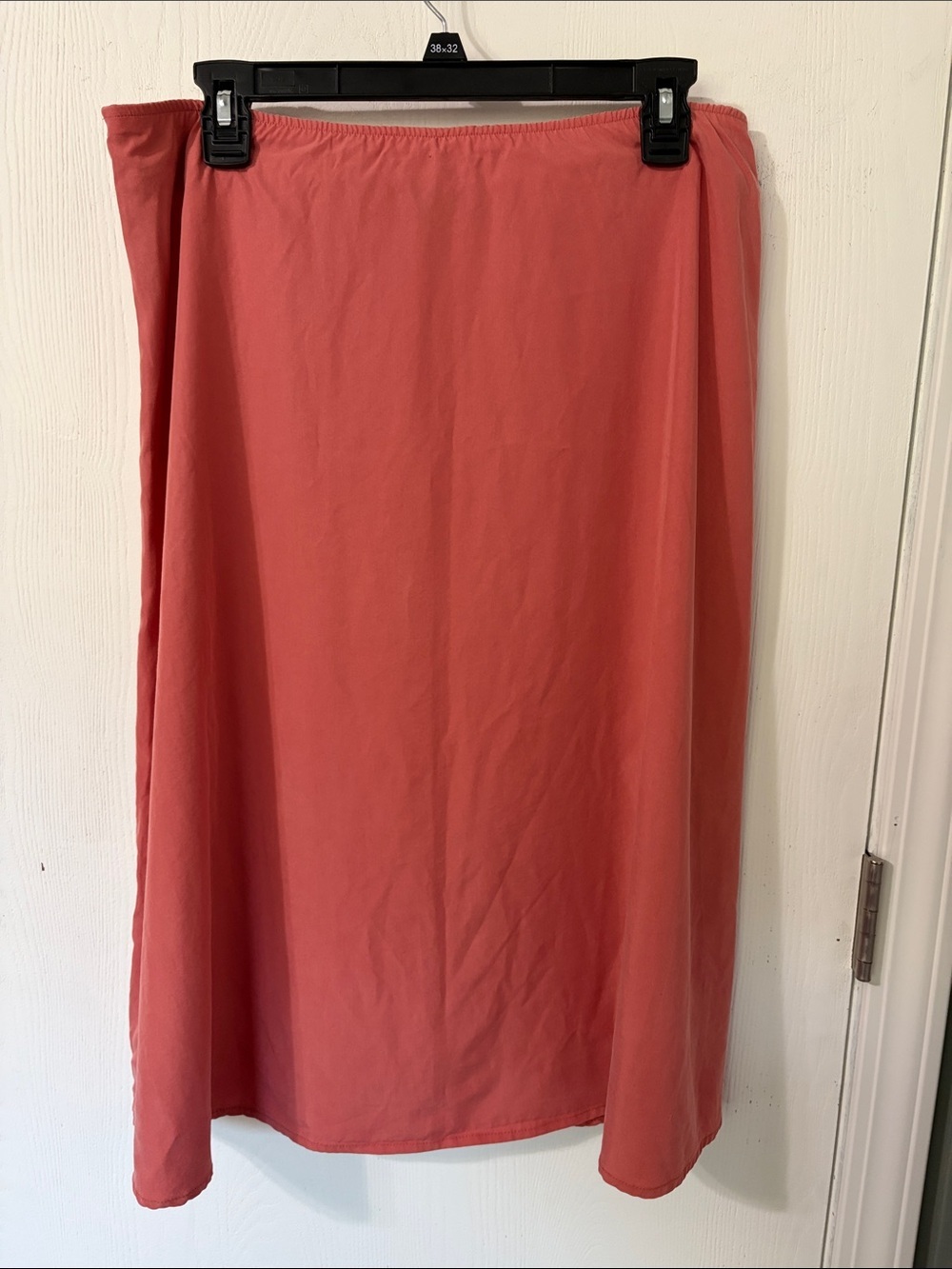 Eileen Fisher Crepe Silk Blend Coral Maxi A-Line Skirt Like New Sz Small Fit Med - Picture 5 of 7